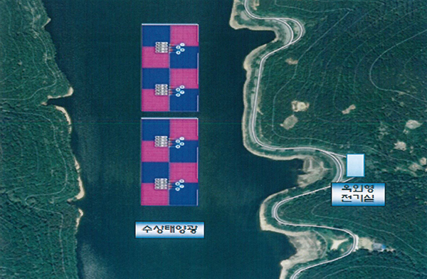 한국농어촌공사 진천음성지사가 추진하고 있는 용계 수상태양광 발전소 건설 조감도 [사진=한국농어촌공사]