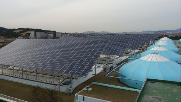 수원 하수처리장에 설치된 1.5MW 태양광발전소 [사진=수원시청]