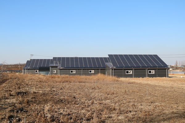천안 달팽이 사육장에 설치된 1MW 규모의 태양광발전소 전경 [사진=솔라투데이 탄소제로]