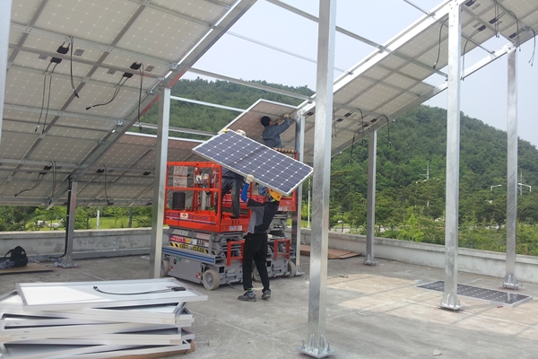 태웅에너지 태양광 구조물 설치현장 [사진=태웅에너지]
